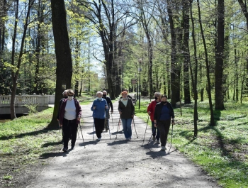 Nordic Walking- majowy spacer po żywieckim parku zamkowym z uczestnikami programu Senior/ka - zdjęcie 15