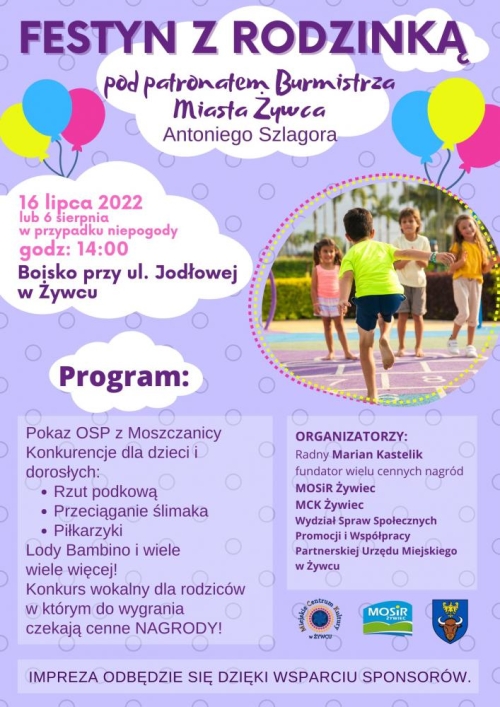 Festyn z Rodzinką przy ul. Jodłowej 16 lipca.