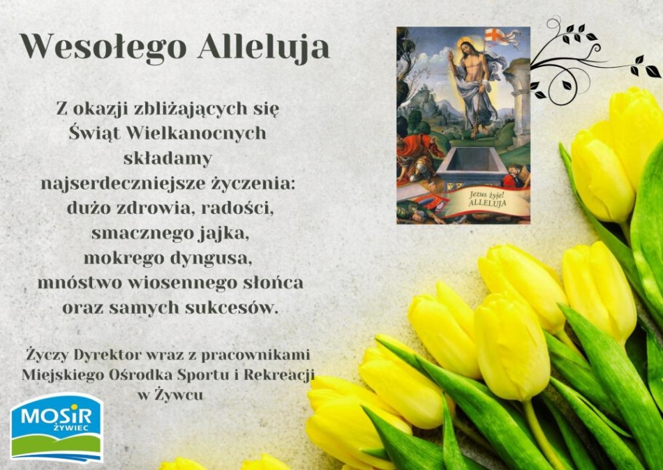 Życzenia wielkanocne od MOSIR Żywiec