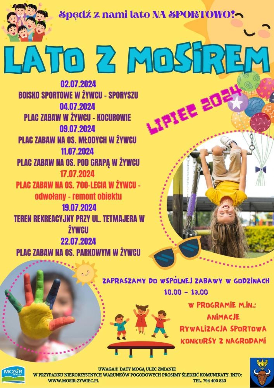 Festyny Lato z MOSiR-em lipiec 2024