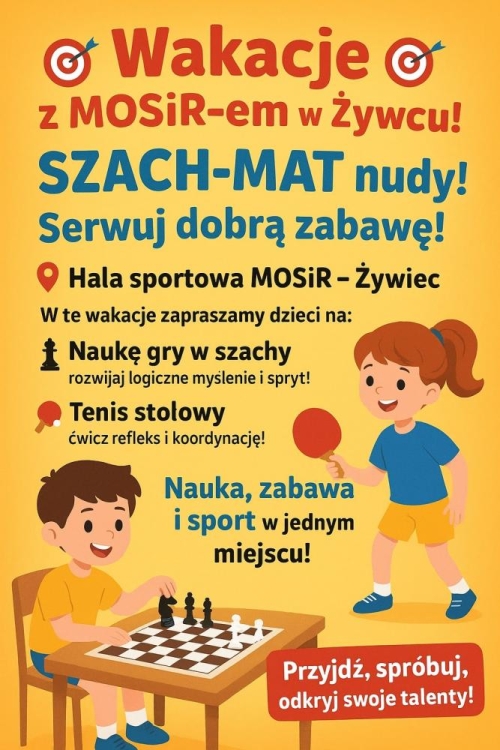 Wakacyjne zajęcia na hali sportowej MOSiR w Żywcu