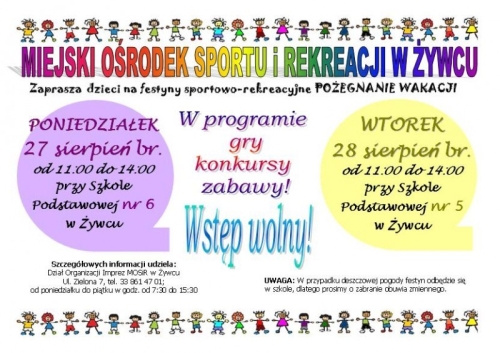 Pożegnanie wakacji z MOSiR-em