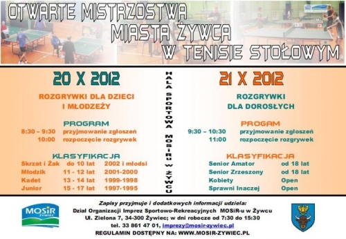 Otwarte Mistrzostwa Miasta Żywca w Tenisie Stołowym
