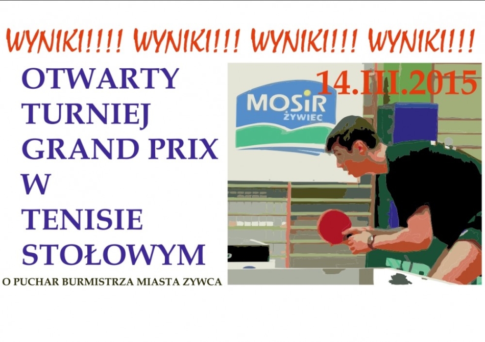 OTWARTY TURNIEJ GRAND PRIX W TENISIE STOŁOWYM - WYNIKI