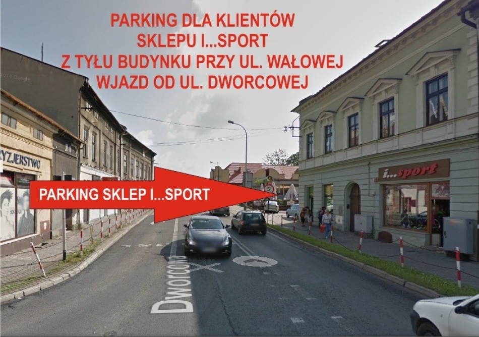 PARKING DLA KLIENTÓW SKLEPU I...SPORT Z TYŁU BUDYNKU, UL. WAŁOWA