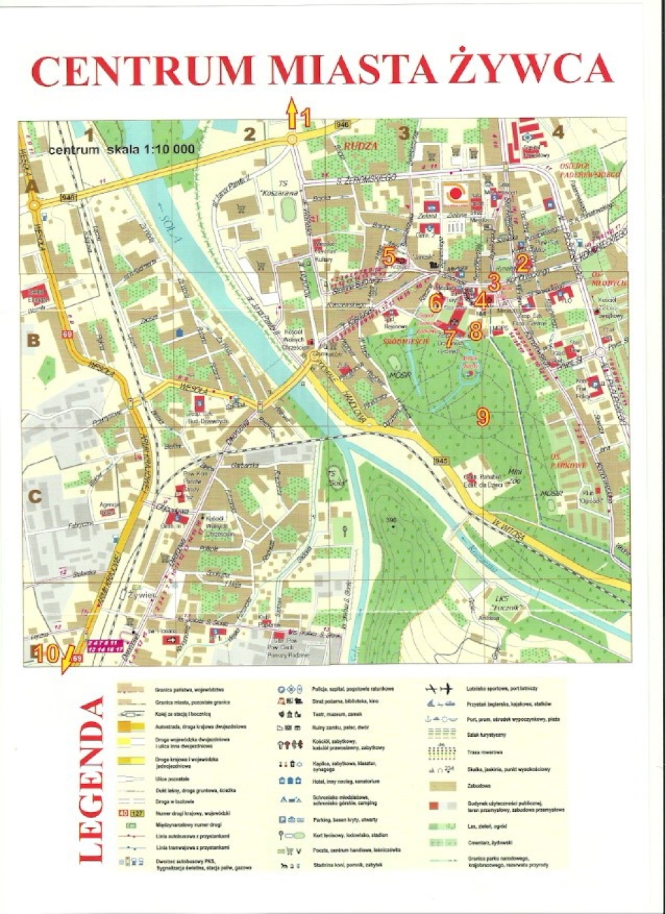 ZWIEDZAJ ŻYWIEC! plan centrum