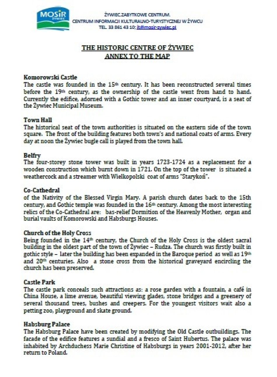 ZWIEDZAJ ŻYWIEC! anglojęzyczny aneks do pobrania