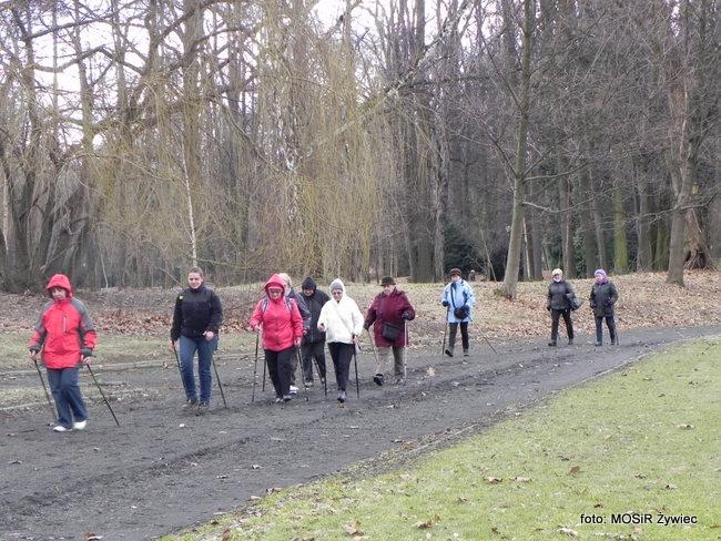 SENIOR/KA spaceruje w stylu NORDIC WALKING.