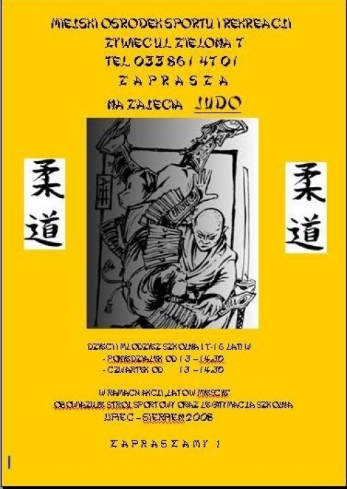 ZAPRASZAMY NA ZAJĘCIA - JUDO !