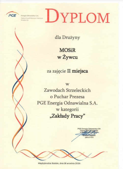 Zawody strzeleckie - MOSiR Żywiec zajmuje II miejsce!