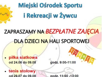 Zajęcia na Hali Sportowej MOSiR w Żywcu - Wakacje 2019 - zdjęcie1